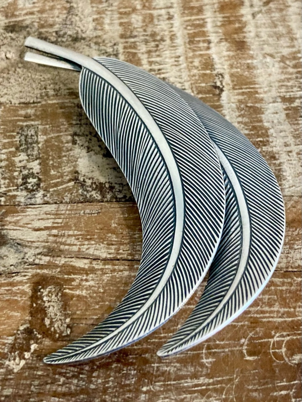 Sterling Silver Feather Brooch Jewel Art - Picture 2 of 12